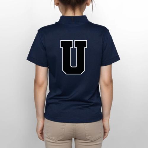 Varsity Letter U Collegiate Monogram - Gildan Kid's 50/50 Jersey Polo