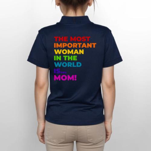 Mom: The Most Important Woman in the World - Gildan Kid's 50/50 Jersey Polo