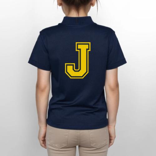 Letter J – Capital Athletic Alphabet Monogram - Gildan Kid's 50/50 Jersey Polo