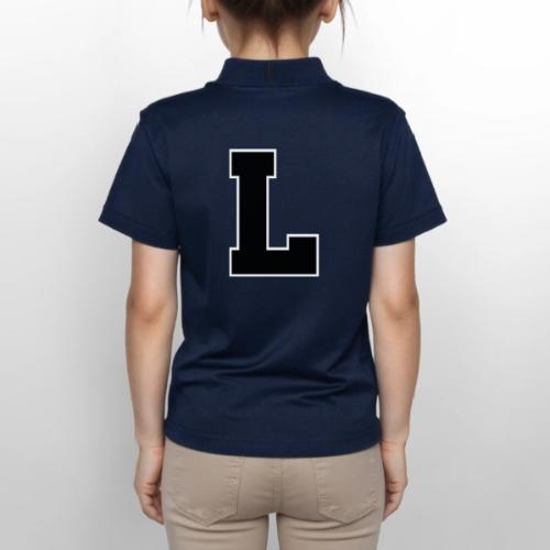 Varsity Letter L Athletic Monogram - Gildan Kid's 50/50 Jersey Polo