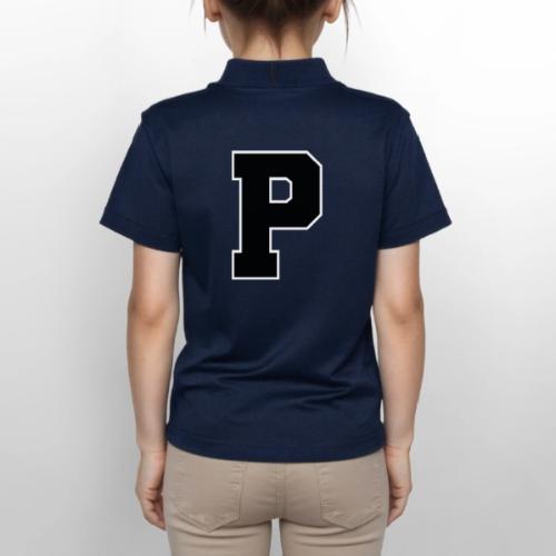 Varsity Letter P Athletic Alphabet Design - Gildan Kid's 50/50 Jersey Polo