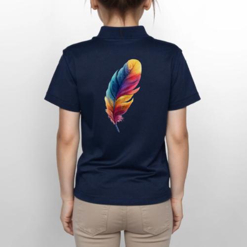 Rainbow Flight Feather - Gildan Kid's 50/50 Jersey Polo