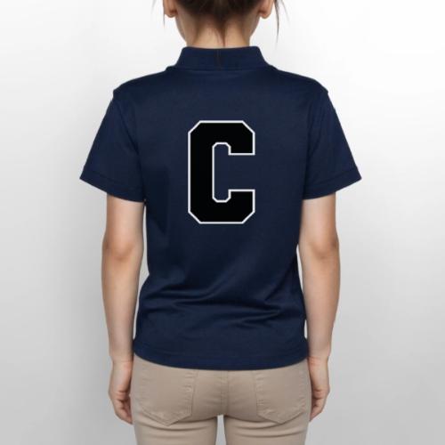Varsity Letter C Collegiate Monogram - Gildan Kid's 50/50 Jersey Polo