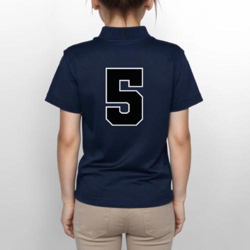 Varsity Number 5 Athletic Design - Gildan Kid's 50/50 Jersey Polo