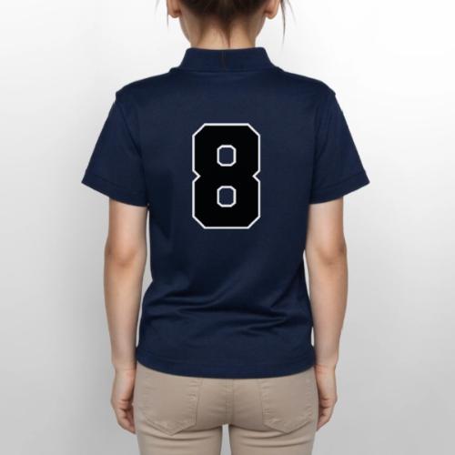 Varsity Number 8 College Style - Gildan Kid's 50/50 Jersey Polo
