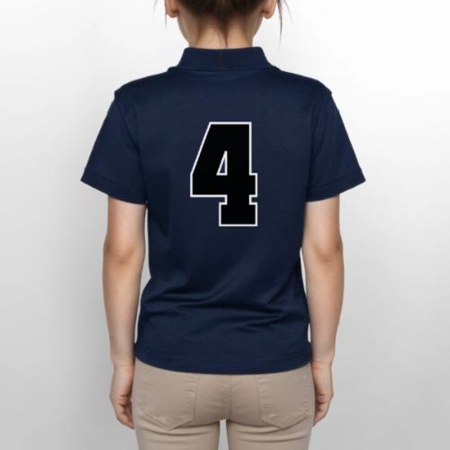 Varsity Number 4 College Style - Gildan Kid's 50/50 Jersey Polo