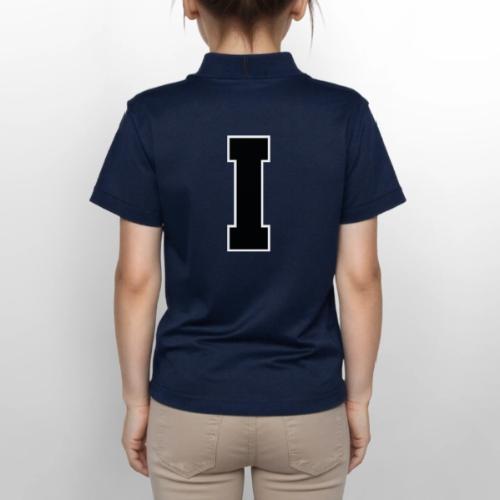 Varsity Letter I Collegiate Monogram - Gildan Kid's 50/50 Jersey Polo