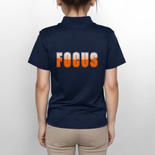 FOCUS Vibrant Orange Motivational Word Design - Gildan Kid's 50/50 Jersey Polo