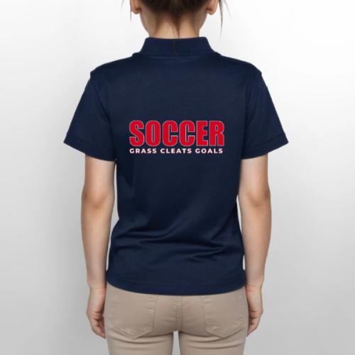 Soccer Grass Cleats Goals Typography Design - Gildan Kid's 50/50 Jersey Polo