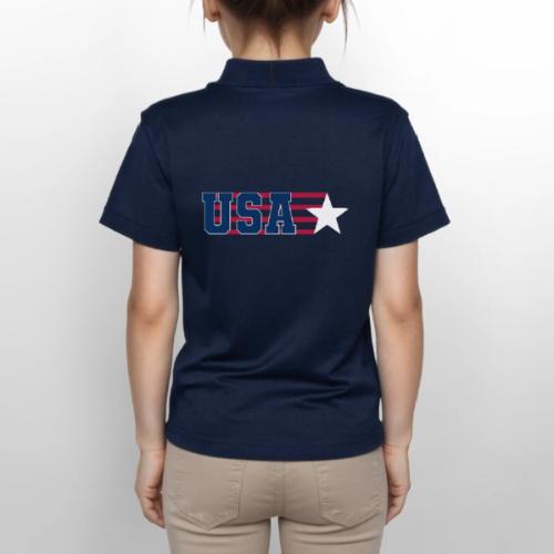 Star Stripe USA - Gildan Kid's 50/50 Jersey Polo