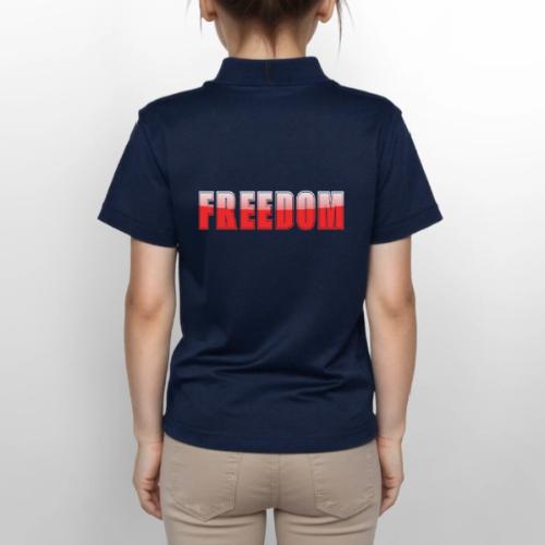 Freedom Typography Design - Gildan Kid's 50/50 Jersey Polo