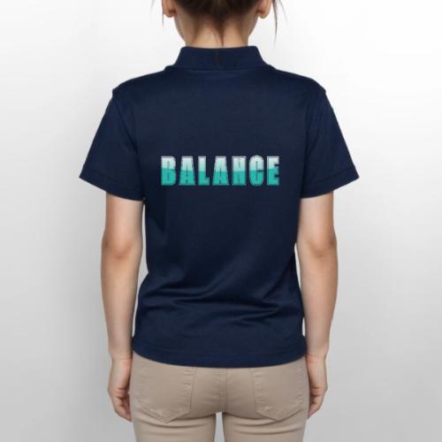 BALANCE Calm Teal Minimal Word Art Design - Gildan Kid's 50/50 Jersey Polo