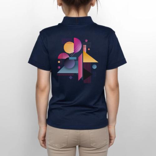 Color Pulse Geometry - Gildan Kid's 50/50 Jersey Polo