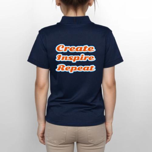 Create, Inspire, Repeat — Artist Life Script - Gildan Kid's 50/50 Jersey Polo