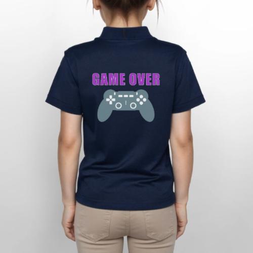 Game Over Gamer Controller Design - Gildan Kid's 50/50 Jersey Polo