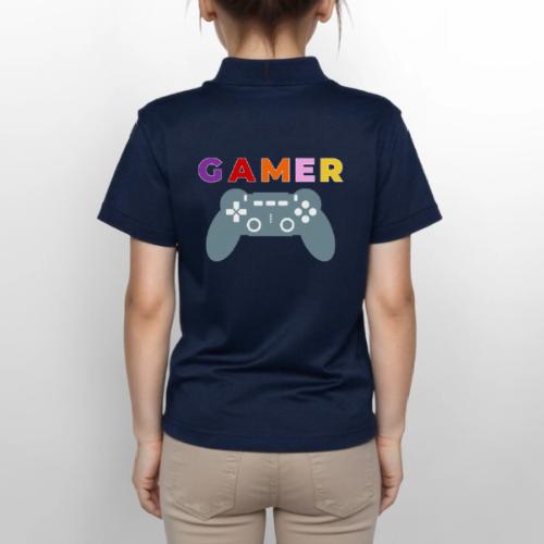 Colorful Gamer Controller Graphic - Gildan Kid's 50/50 Jersey Polo