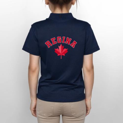 Regina with maple leaf - Gildan Kid's 50/50 Jersey Polo