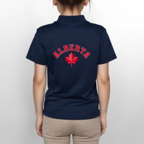 Alberta with maple leaf - Gildan Kid's 50/50 Jersey Polo