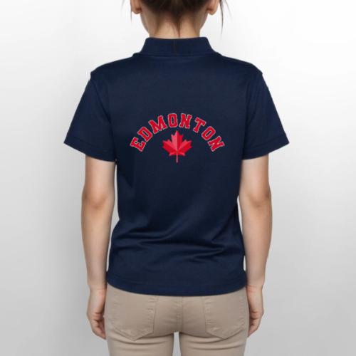 Edmonton with maple leaf - Gildan Kid's 50/50 Jersey Polo
