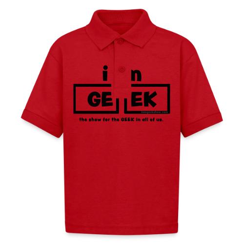 iamGEEK Classic Black - Gildan Kid's 50/50 Jersey Polo