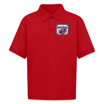 No Signal Just Vibes Neon Astronaut - Gildan Kid's 50/50 Jersey Polo - red - Front - Jaiden (125cm)
