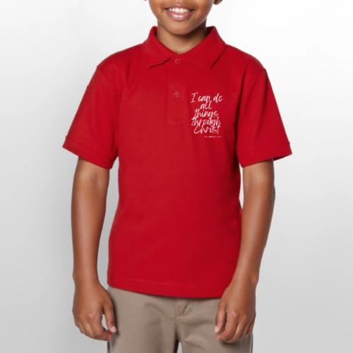 I Can Do All Things Through Christ - Gildan Kid's 50/50 Jersey Polo