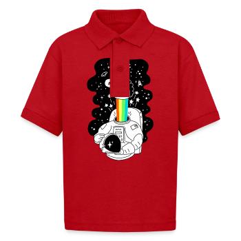 space unicorn - Gildan Kid's 50/50 Jersey Polo - red - Front - Jaiden (125cm)
