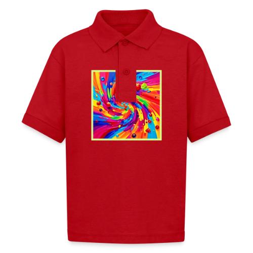 Colorful Fruit Vortex - Gildan Kid's 50/50 Jersey Polo