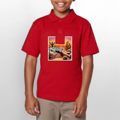 Colorful Gecko Rocks Design - Gildan Kid's 50/50 Jersey Polo