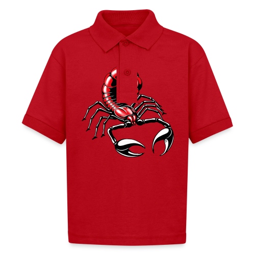 scorpion - red - Gildan Kid's 50/50 Jersey Polo