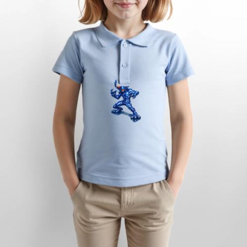 Angry Blue Alien - Gildan Kid's 50/50 Jersey Polo
