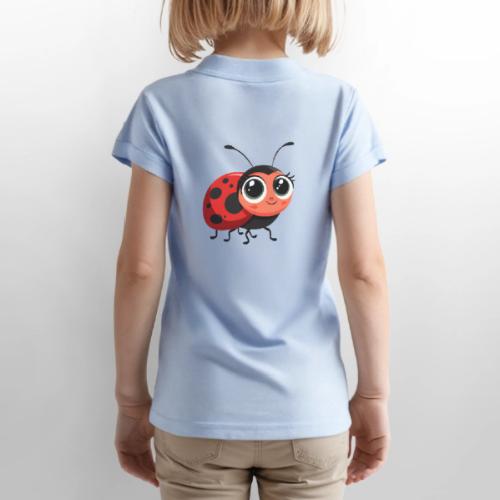 Cute Cartoon Ladybug Full of Joy - Gildan Kid's 50/50 Jersey Polo