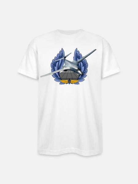 B-1B Lancer - Bayside Unisex Heavyweight USA Made T-Shirt - white