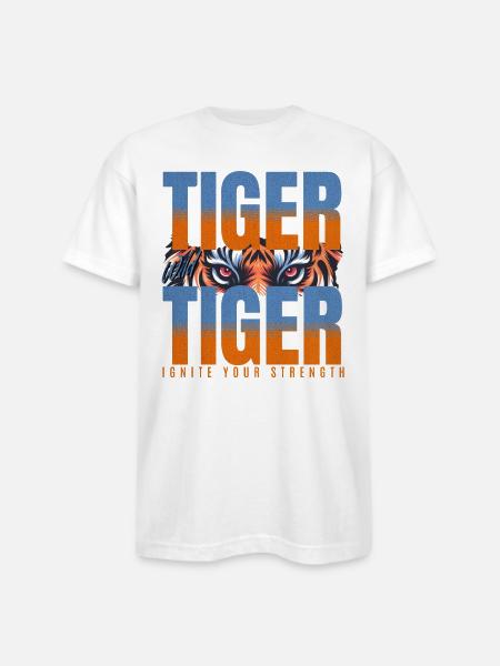 Tiger Ignite Strength - Bayside Unisex Heavyweight USA Made T-Shirt - white