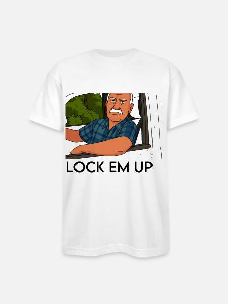 Lock em up - Bayside Unisex Heavyweight USA Made T-Shirt - white