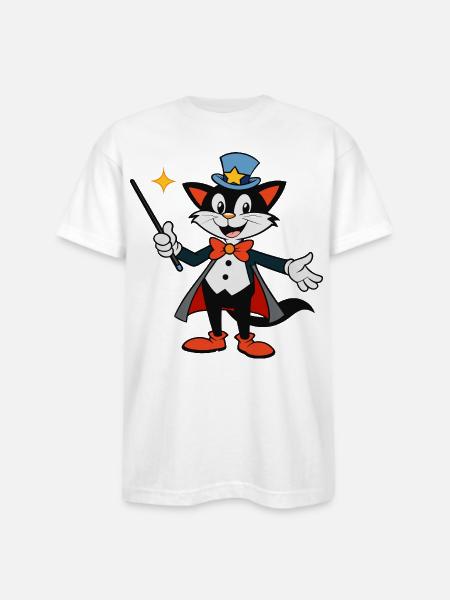 Magical Cat Maestro - Bayside Unisex Heavyweight USA Made T-Shirt - white