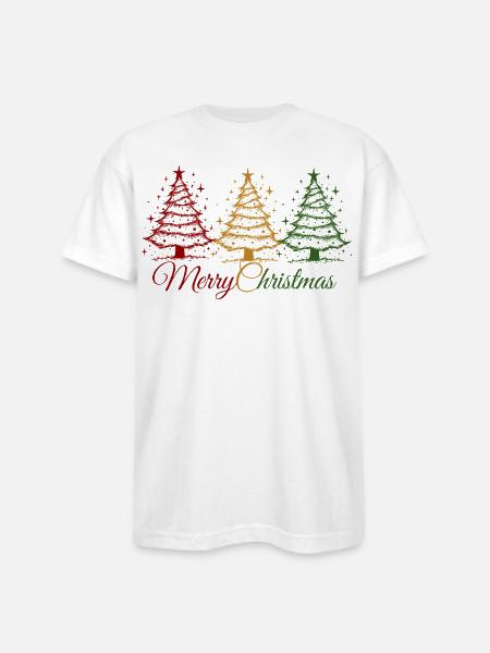 Christmas - Bayside Unisex Heavyweight USA Made T-Shirt - white
