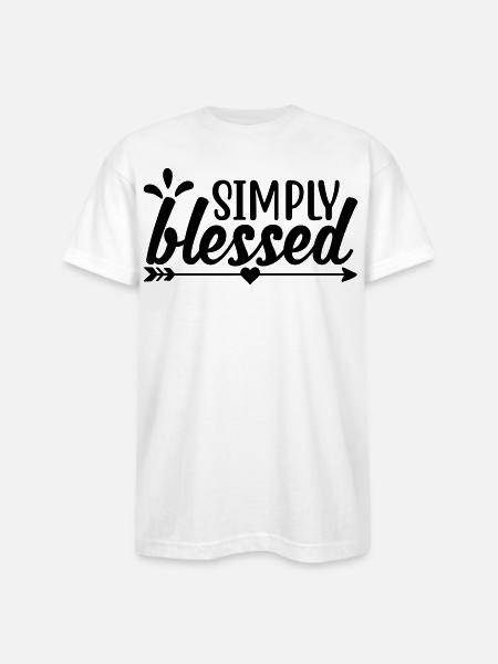 Simply Blessed - Bayside Unisex Heavyweight USA Made T-Shirt - white