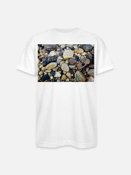 wet beach with lock - Bayside Unisex Heavyweight USA Made T-Shirt - white