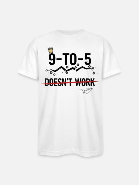 Nine to Five Breaker - Bayside Unisex Heavyweight USA Made T-Shirt - white