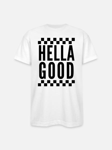 Hella Good Ska Checkerboard - Bayside Unisex Heavyweight USA Made T-Shirt - white