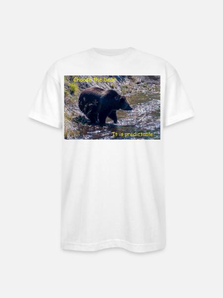 Choose The Bear - Bayside Unisex Heavyweight USA Made T-Shirt - white
