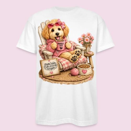 Just Enjoying Life Doodle Dog - Bayside Unisex Heavyweight USA Made T-Shirt