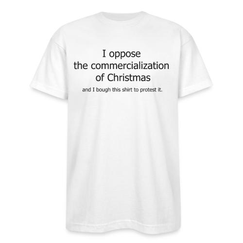 Christmas Commercialization Ladies T - Bayside Unisex Heavyweight USA Made T-Shirt