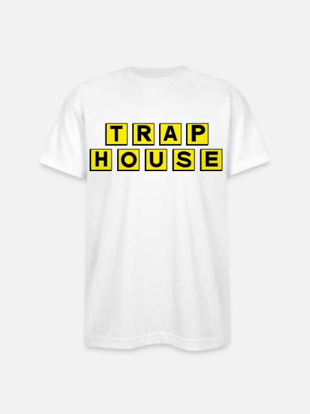 Trap House - Bayside Unisex Heavyweight USA Made T-Shirt - white