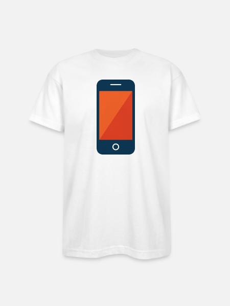 smart phone - Bayside Unisex Heavyweight USA Made T-Shirt - white