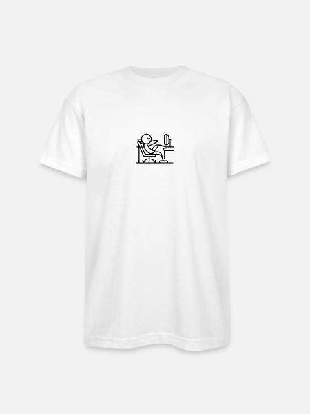 Lazy Tech - Bayside Unisex Heavyweight USA Made T-Shirt - white