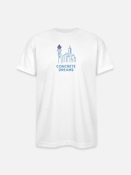 Concrete Dreams Torch Skyline - Bayside Unisex Heavyweight USA Made T-Shirt - white