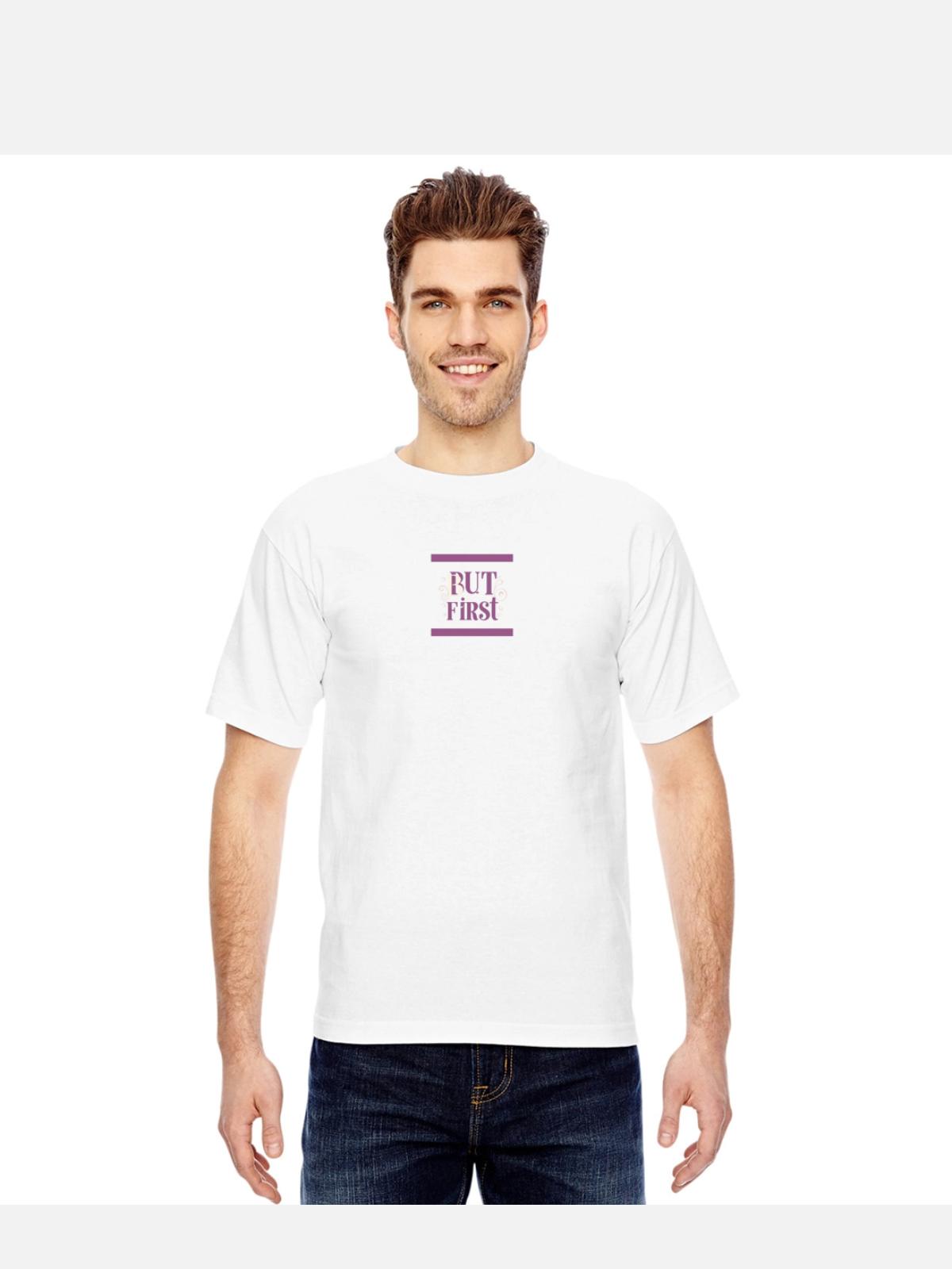 Whimsical - Bayside Unisex Heavyweight USA Made T-Shirt - white - Front - Anthony (185cm)