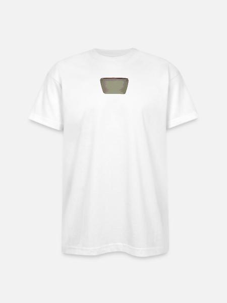 Antique Rim Ceramic Plate - Bayside Unisex Heavyweight USA Made T-Shirt - white